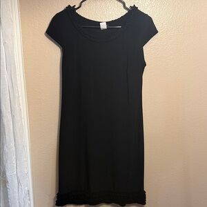 MSK Black Mini Dress with Ruffle Trim